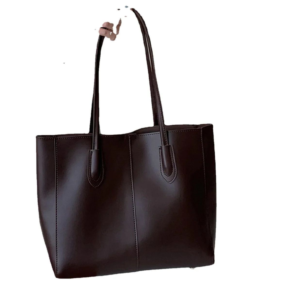 New fashion Joker texture casual simple commuting large-capacity mother and son bag two-piece shoulder tote bag