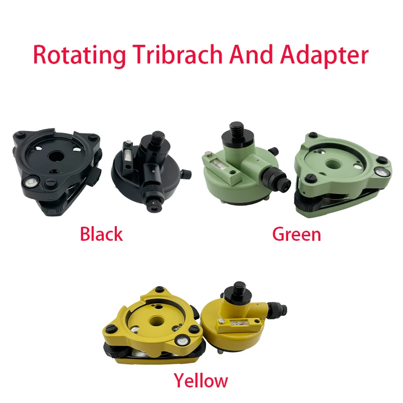 Three-jaw Tribrach And Optical Plummet Rotating Adapter Green Yellow Black For Prisms GPS 5/8