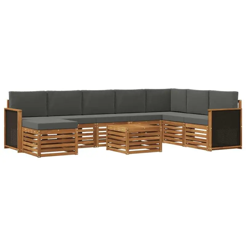 Fotografia 3: Conjunto de sofás de exterior 7 peças Natural e Antracite