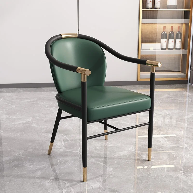 The product can be customized. Modern new Chinese dining chair tea master light luxury leather leisure