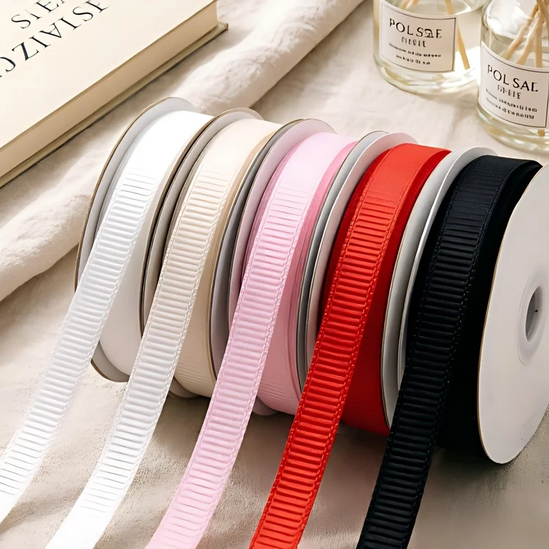 (100 Yards/roll) Grosgrain Ribbon Wholesale Gift Wrap Decoration Handmade DIY Christmas Ribbons (10/12/15/20/25/38mm)