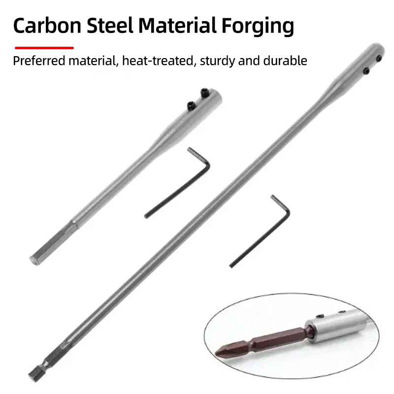 Drill Bit Extension Connecting Rod 150/300mm 1/4” Hex Shank Screwdriver Bit Holder Extension Bars Extender Electric Drill Tools