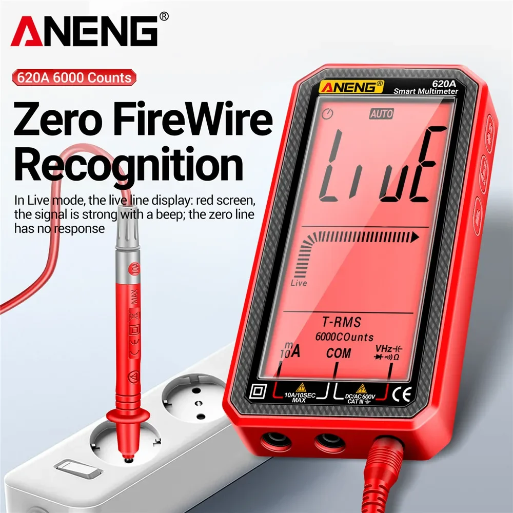

ANENG 620A Professional Full Screen Multimeter AC/DC Voltage Current Tester True RMS Diode Capacitor Temperature Resistance Hz M