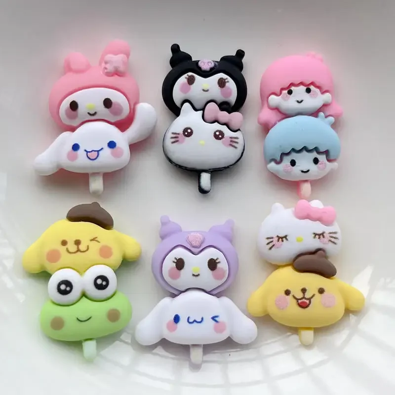 10pcs new cute cartoon animal lollipop kitten flat back resin roll pie scrapbook Diy party hairpin accessories decoration