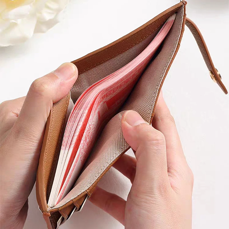 Genuine Leather Fashion Card Holder Luxury Brand Casual Portable Card Wallet For Woman Custom Name Folding Business Coin Purse