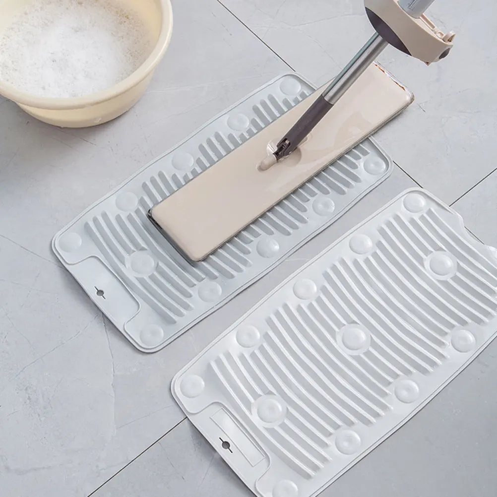 

2pcs Silicone Foldable Washboard Thickened Scrubbing Board For Laundry Bathroom Durable Clothes Cleaning Tool Grey