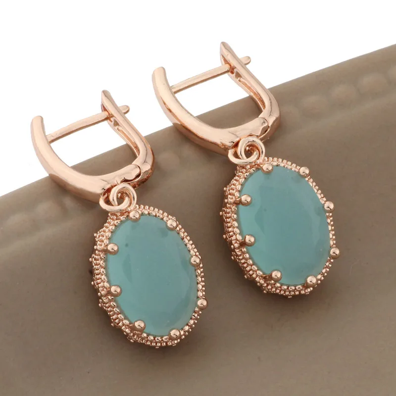 Classic 585 Rose Gold Color Hanging Earrings for Women Luxury Quality Jewelry Fashion 2023 Woman Daily Jewelry