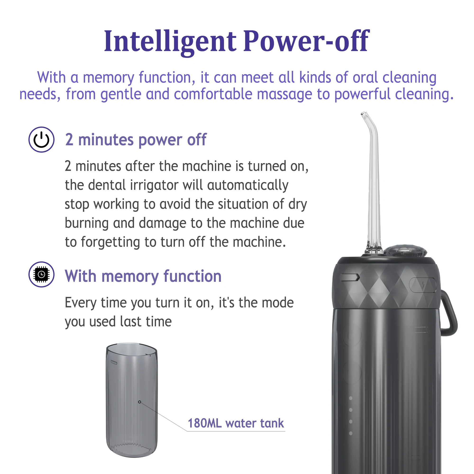 STLF SIILLK Top-Rated Black Rechargeable 2-Way Water Flosser  Irrigator for Deep Multi-Purpose Teeth Whitening Accessory