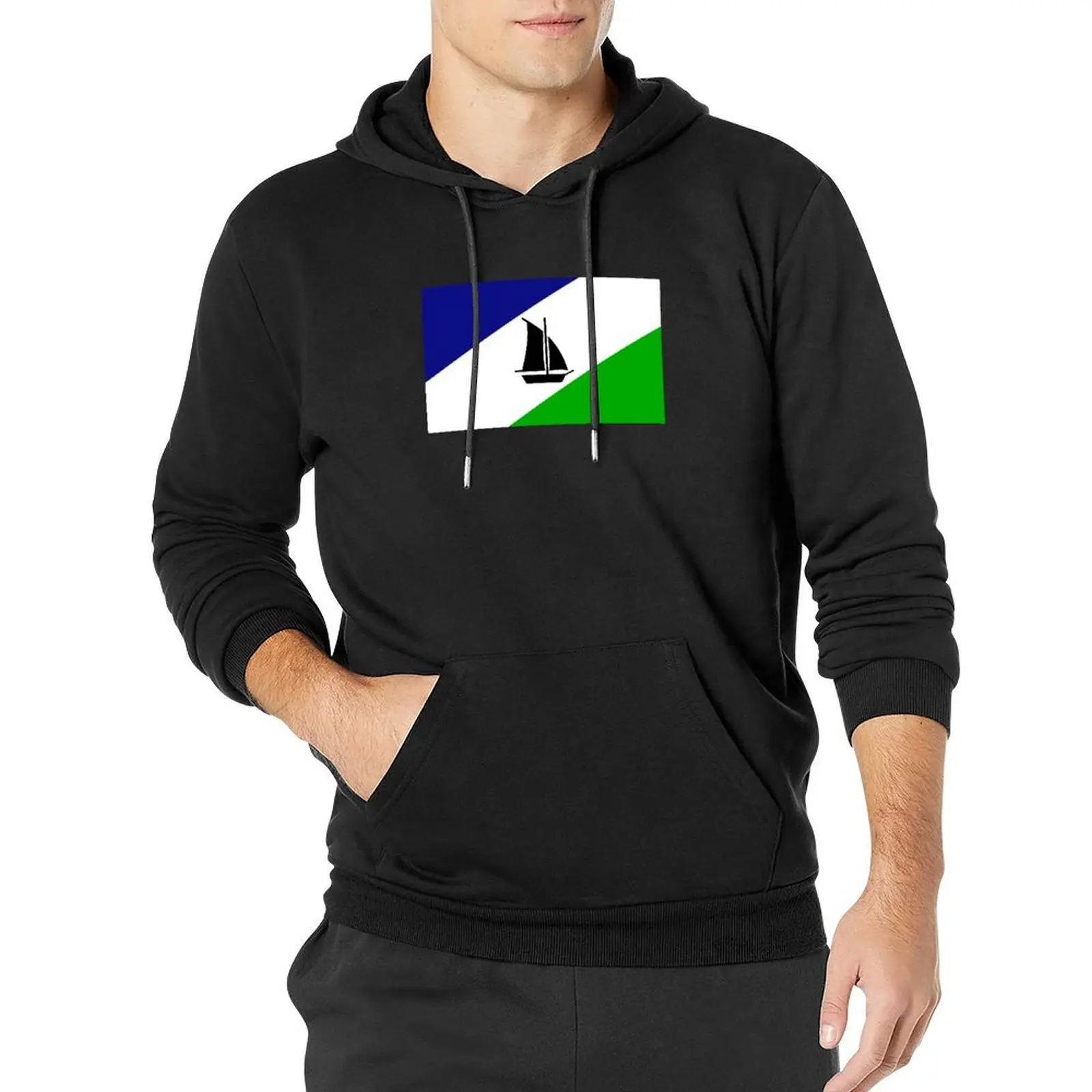 

Flag of Puerto Montt, Chile Pullover Hoodie male clothes mens hoodies