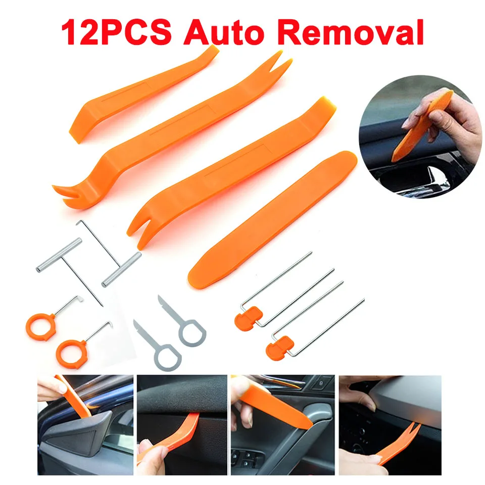 

Plastic Auto Radio Tool Door Clip Panel Trim Dash Audio Removal Pry Tool Install Tool 12 PCS