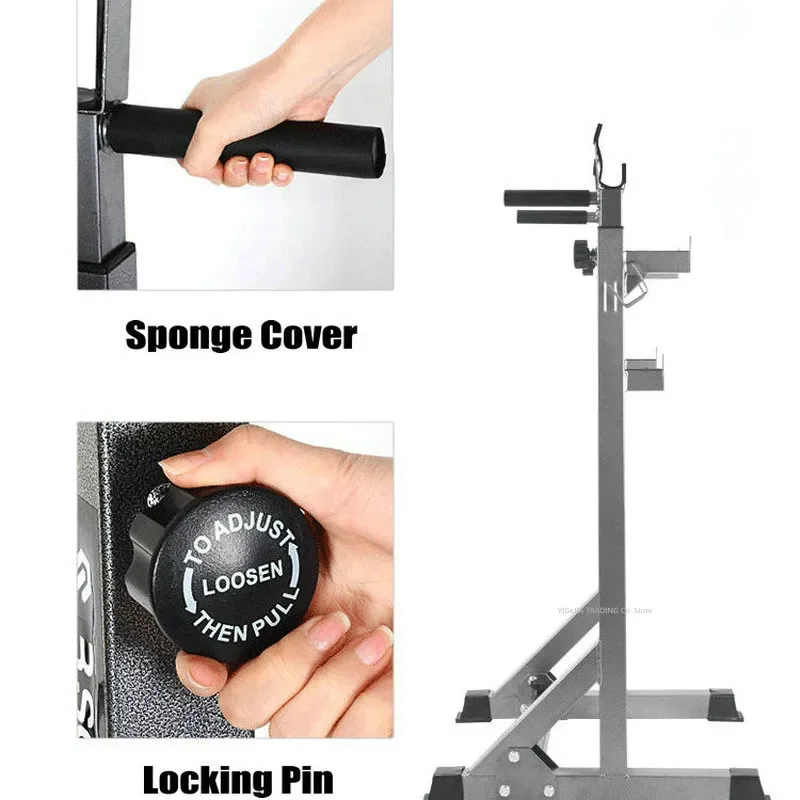 2-IN-1 Parallel Bars&Barbell Rack, Adjustable Squat Rack Barbell Training Exercise Stand Strength Traning Equipment Load 660lbs