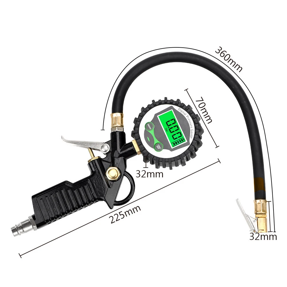 YOSOLO Digital LCD Display Car EU Tire Air Pressure Inflator Gauge LED Backlight Vehicle Tester Inflation Monitoring Manometer