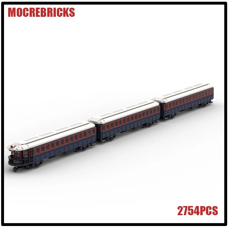 City Train Series Classical Express Carriage Coach Sets MOC Building Blocks Railway Car Assembly Model Kid's DIY Toys Xmas Gifts