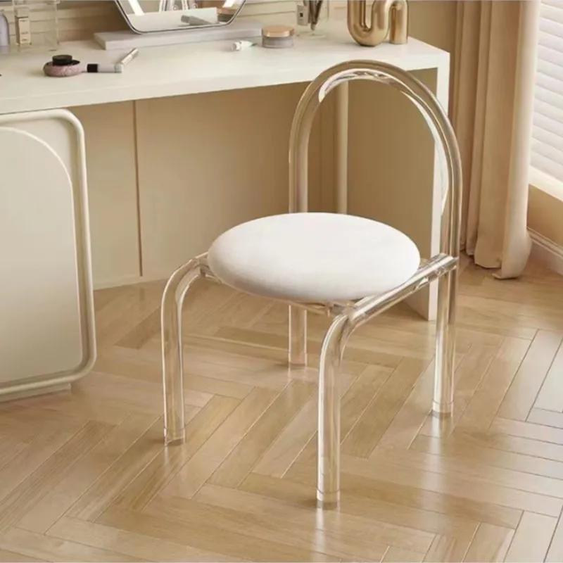 

Acrylic Transparent Chair Dressing Table Makeup Chair Bedroom Balcony Fairy Chair Minimalist Small Dining Chair Hot Selling