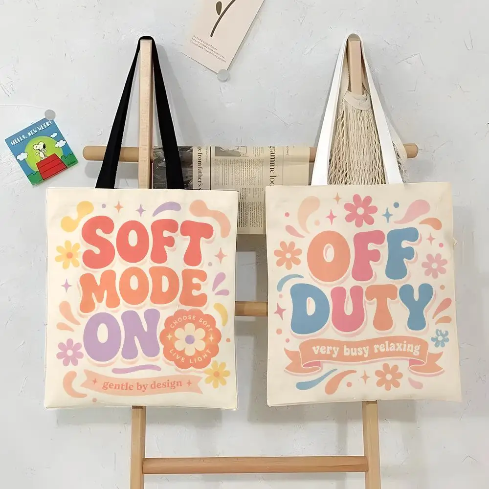 Retro Groovy Bubble Storage Bags Canvas Tote Bag Durable Large Capacity Commute Daily Casual Accessory Gift