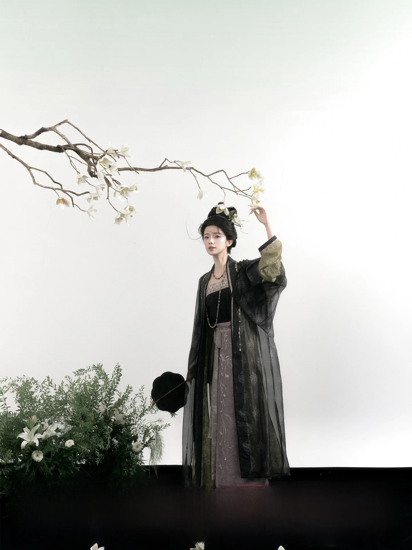 

July Evening Original Hanfu Song Dynas Embroidered Long Coat High Waist Skirt National Sle Women's Set Cloud Guest Book