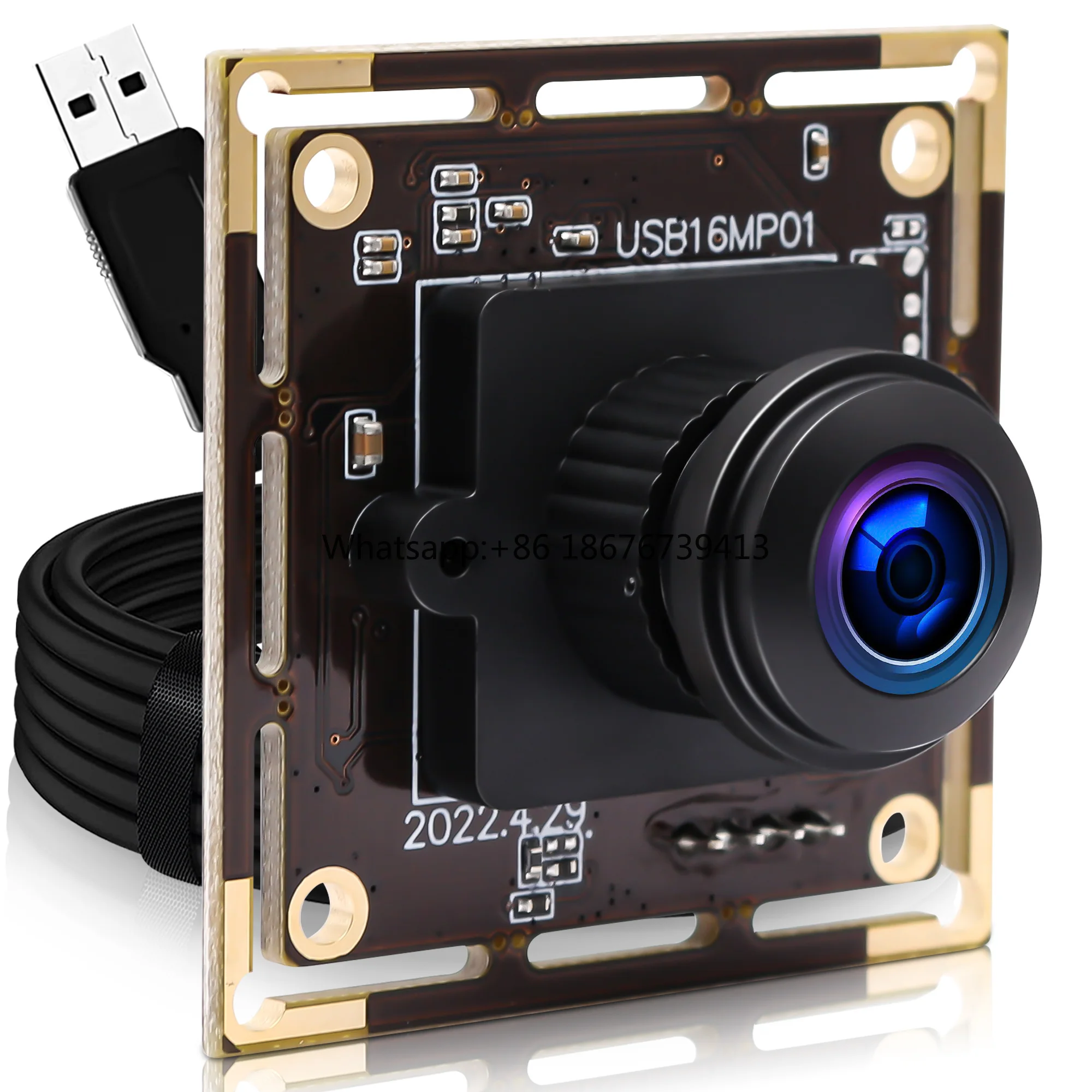 16MP Fisheye Lens USB Camera Module IMX298 Wide Angle Industrial 4K Mini Video Webcam Board for Raspberry Pi and Computer
