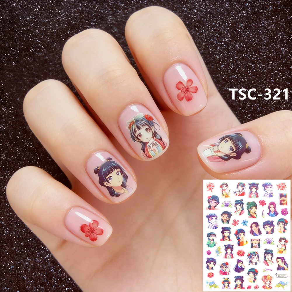 TSC-320-321 Japanese hand-drawn style 3D Self-adhesive Nail Art Decoration Tool for Nail Stickers