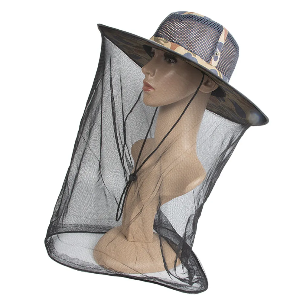 1Pcs Anti-Mosquito Net Hat Lightweight Breathable Quick-Dry Insect Protection for Beekeeping Fishing Hiking Camping Travel