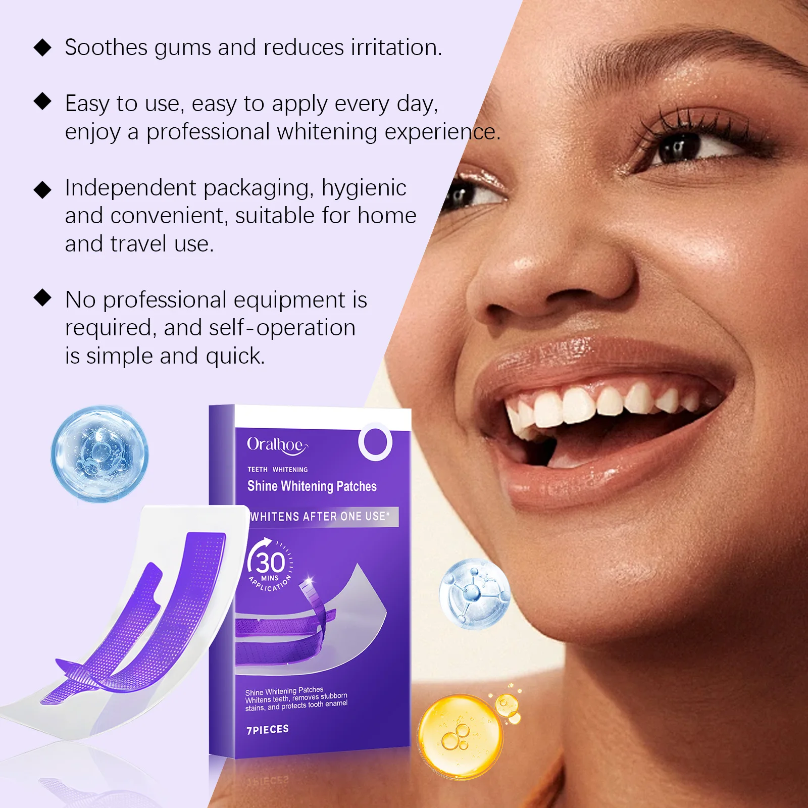 7PCS Whitening cleaning Teeth Stickers 30 Mins Quickly Turn White Gel Strip Improving Dental Yellowing Oral Care Strips