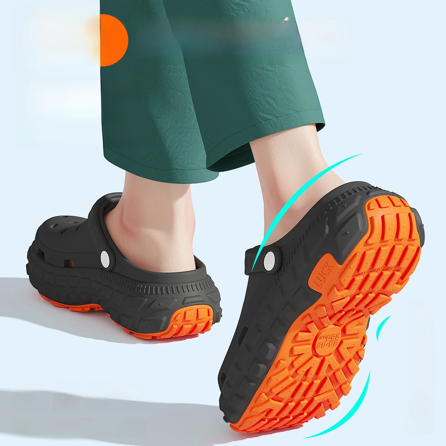 Men's Surgical Room Slippers Arch Support Thick Bottom Summer Outdoor Wear Anti-Slip Odor Control Casual EVA Sandals