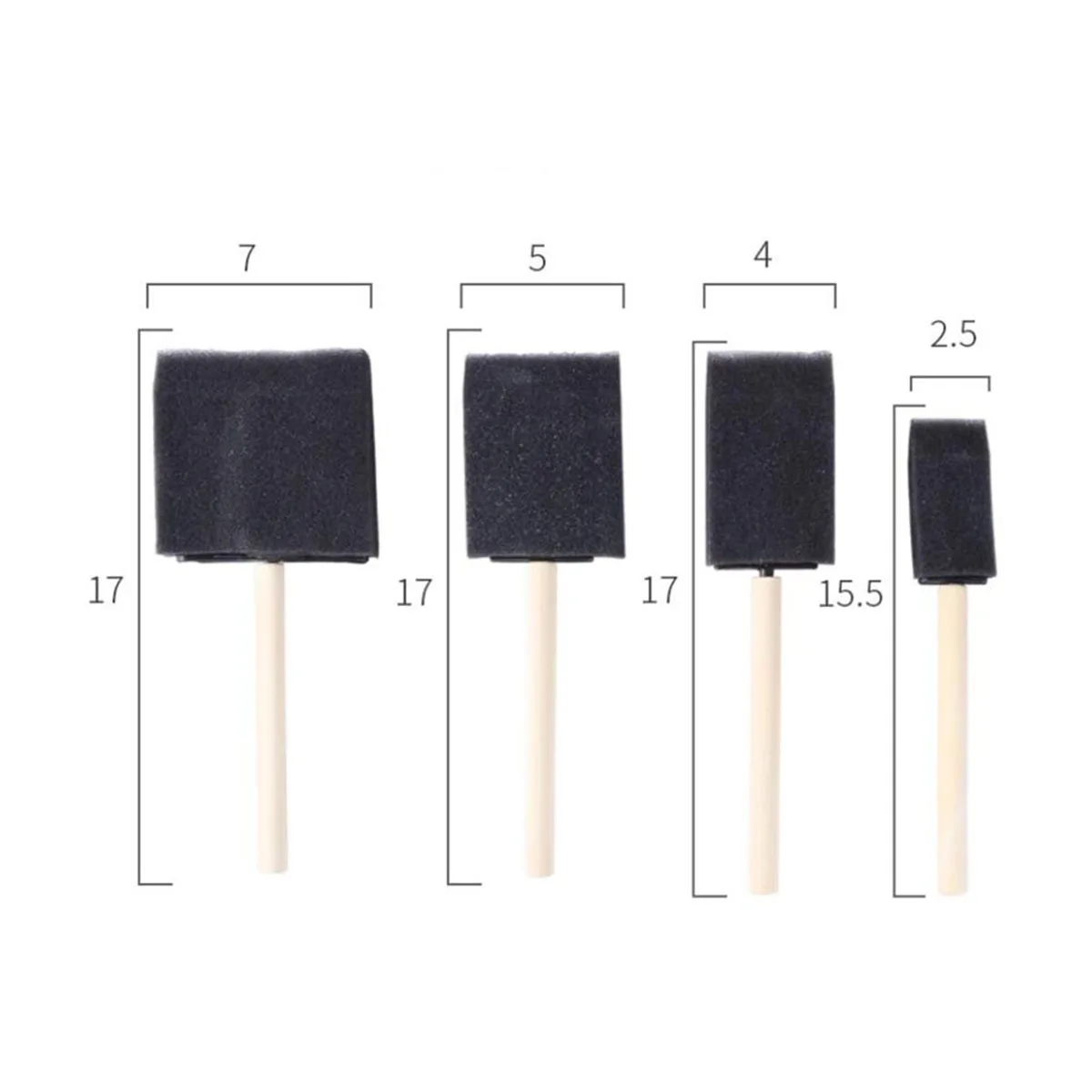 

27Pcs Kids Painting Sponge Brush Set Wooden Handle Doodle Tools Preschool Creative Drawing Sponge Seals Painting Brush