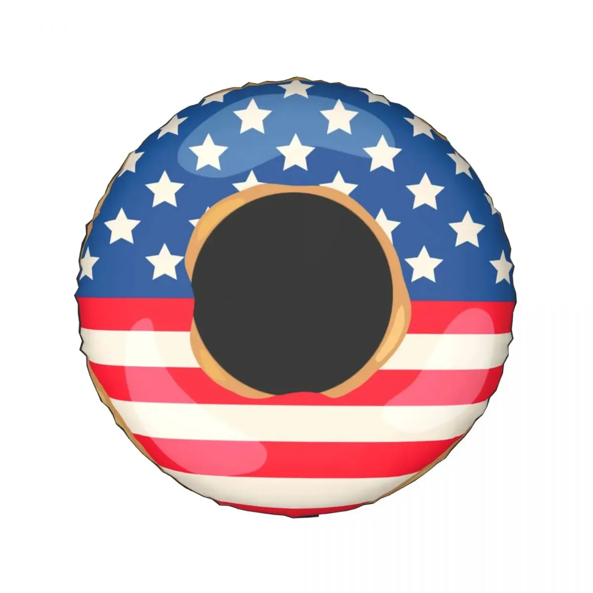 Custom American Patriotic Donut With Flag Of USA Spare Tire Cover for Jeep Doughnut 4WD 4x4 Trailer Car Wheel 15