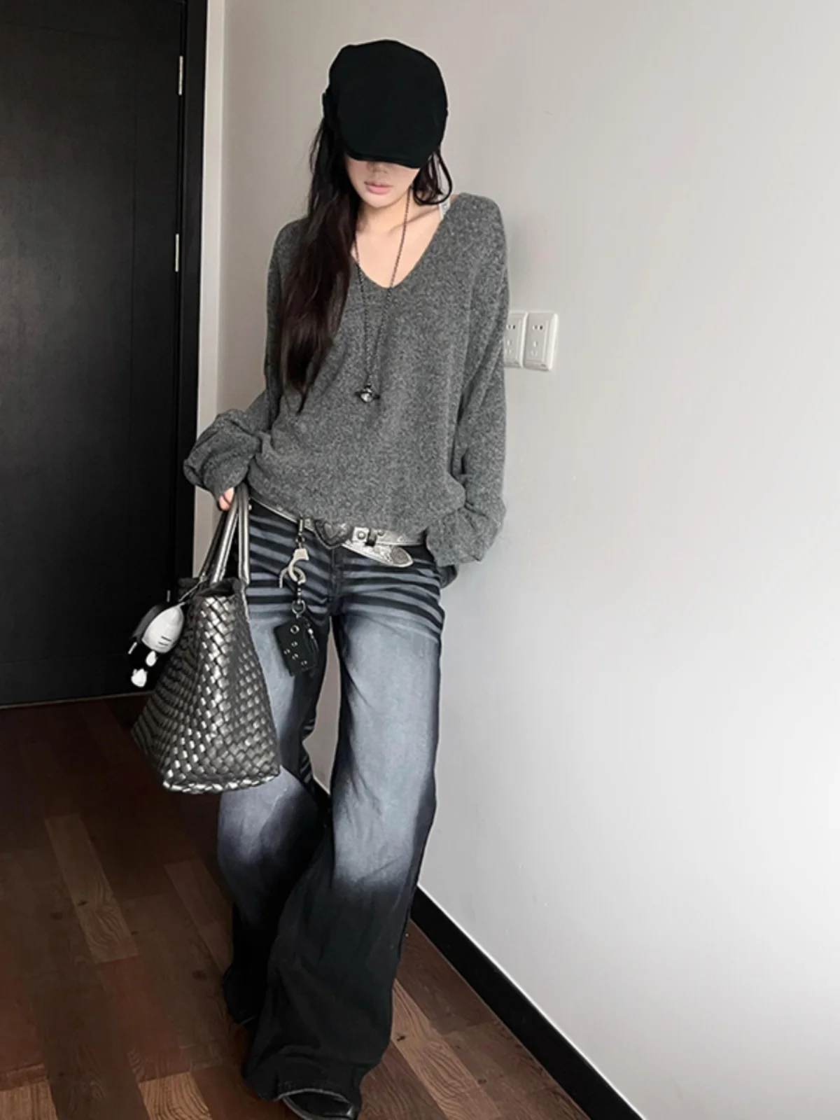 

Мужские джинсы из денима Graduated Bla, осенне-зимние, американского стиля, прямые, зауженные, длинные брюки Cleanfit