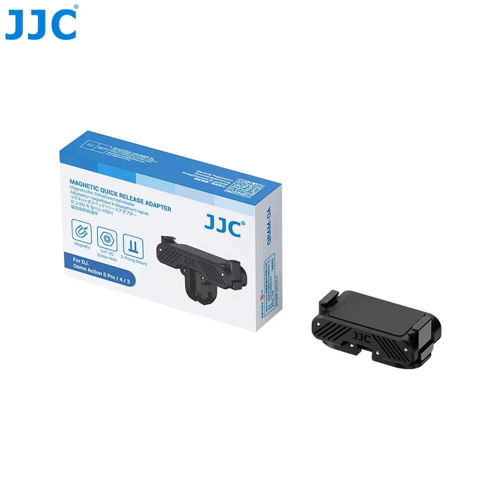 JJC Magnetic Mount for DJI Osmo 360 Action 5 Pro Action 4 3 Foldable Claw Adapter 1/4"-20 Thread Magnetic Quick Release Adapter