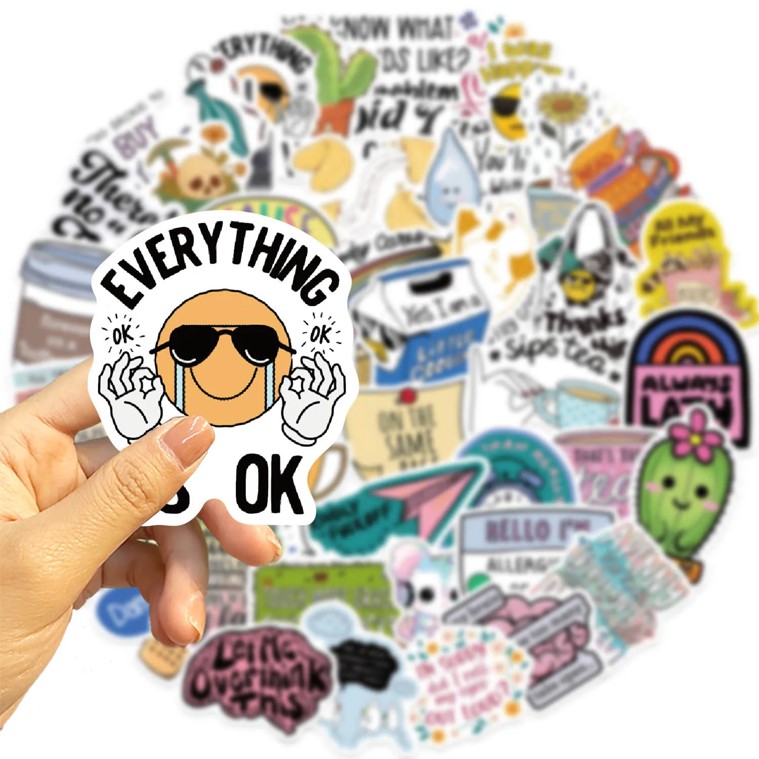 10/30/50pcs Funny Cartoon Sarcastic irony Phrase Stickers Laptop Guitar Skateboard Car Sticker DIY Graffiti Waterproof Sticker