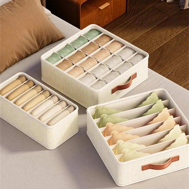 

Travel Friendly Lingerie Easy to Store Cotton Linen Underwear Holder