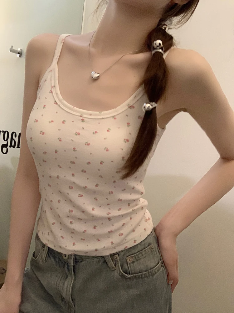 6colors Korean style camisole women U Neck bra tank tops female summer 2024 Slim Basic sleeveless crop tops womens (X3446