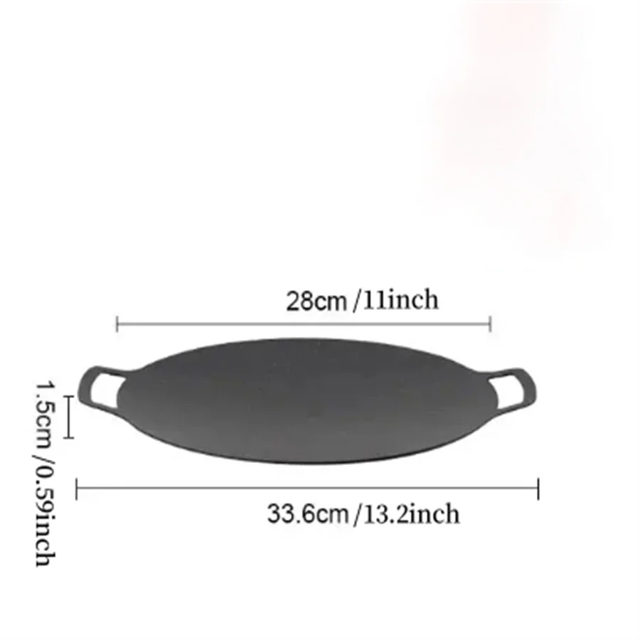 1PC outdoor camping household Korean round barbecue plate Maifan stone non-stick baking pan