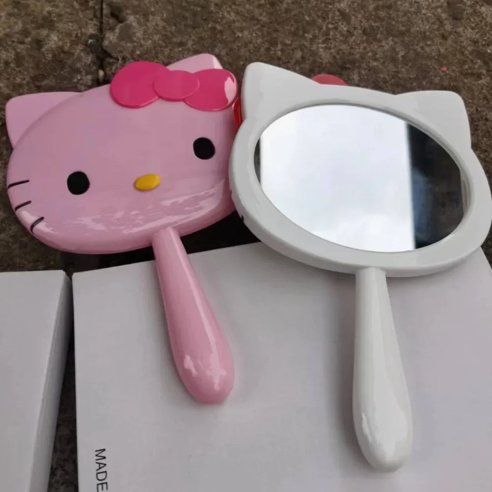 

Anime Peripheral Kawaii Hello Kitty Cartoon Originality in Hand Portable Cosmetic Mirror Pupil Dormitory Domestic FestivalsGift