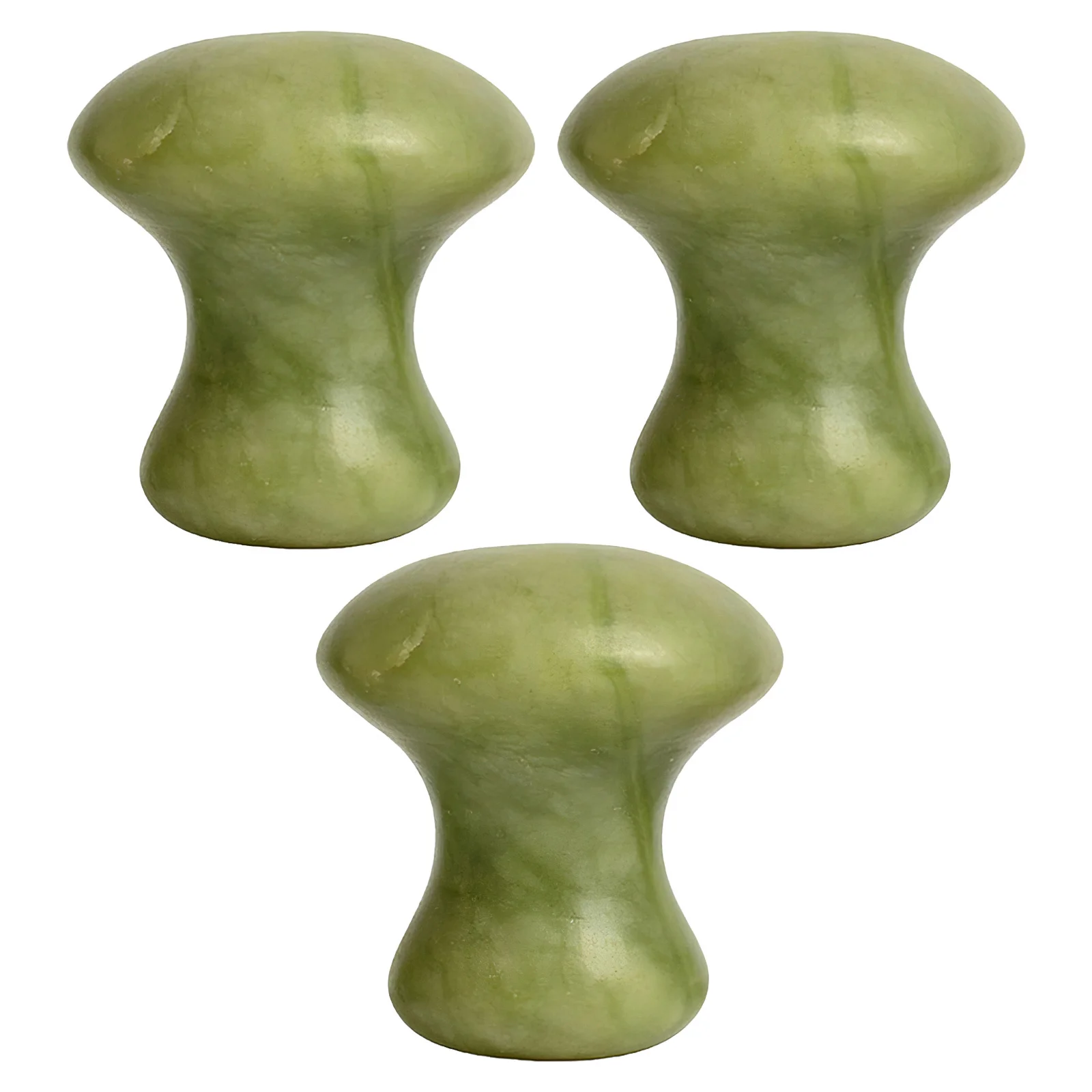 

Набор из 3 массажных камней для лица: нефритовые инструменты Гуаша для ухода за кожей, улучшения впитывания, снятия боли и полного расслабления тела, в форме гриба