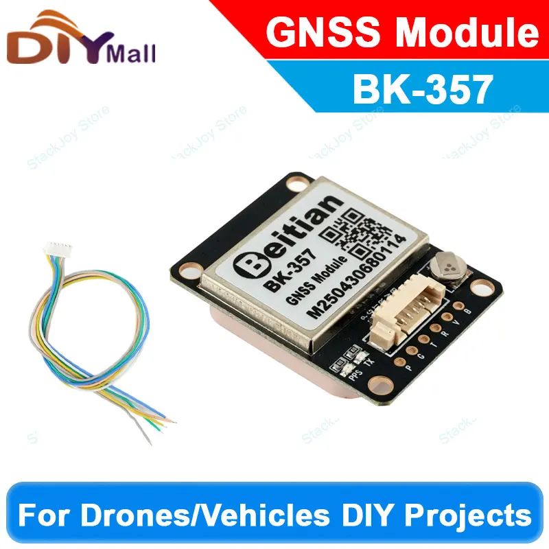 

Модуль Beitian BK-357 GNSS M9140 Чип GPS/ГЛОНАСС/BDS/Galileo 1,5 м CEP 92 канала 1,25-6P Кабель в комплекте для дронов/транспортных средств
