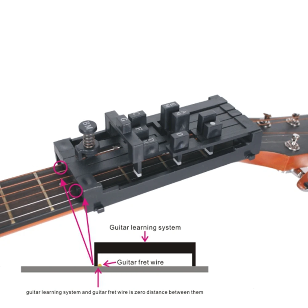 Gitarren-Akkord-Trainer, Akkord-Lernsystem für Anfänger, Gitarre, Spielen, Singen, Hilfe, Akkord-Werkzeug, Maßstab, Assistent, Schwarz