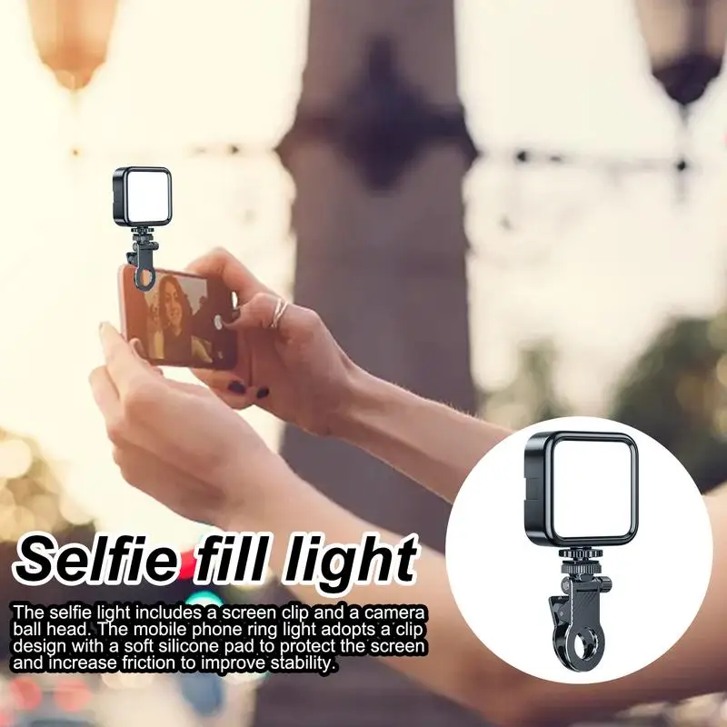 Phone Light Clip Portable 3-Levels Fill Light For Photography Battery-Powered Video Light Adjustable Brightness Clip-On For