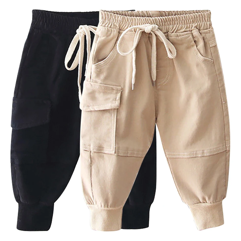 Children Trendy Denim Cargo Pants Spring and Autumn Daily Wear Unisex Casual Trousers for Perfect Wardrobe Versatile Essential