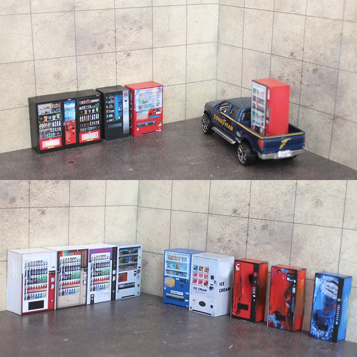 1/64 Scale Diorama Model Vending Machine Model Scene Display Props Vending Machine Scene Model Collection Toy Gift