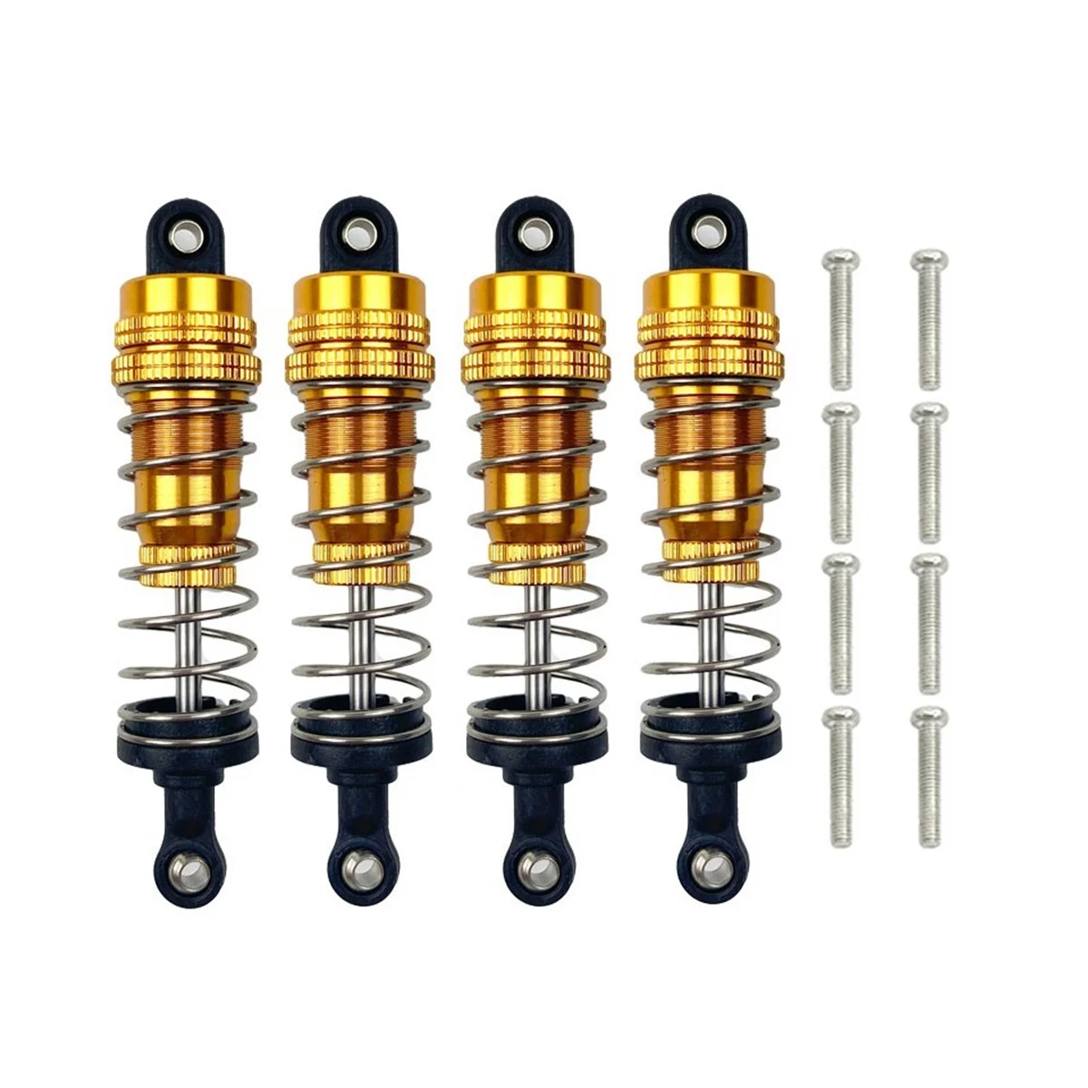 

4Pcs Metal Front and Rear Oil Shock Absorber Damper for MJX H16 16207 16208 16209 16210 1/16 RC Car Upgrades Parts,3