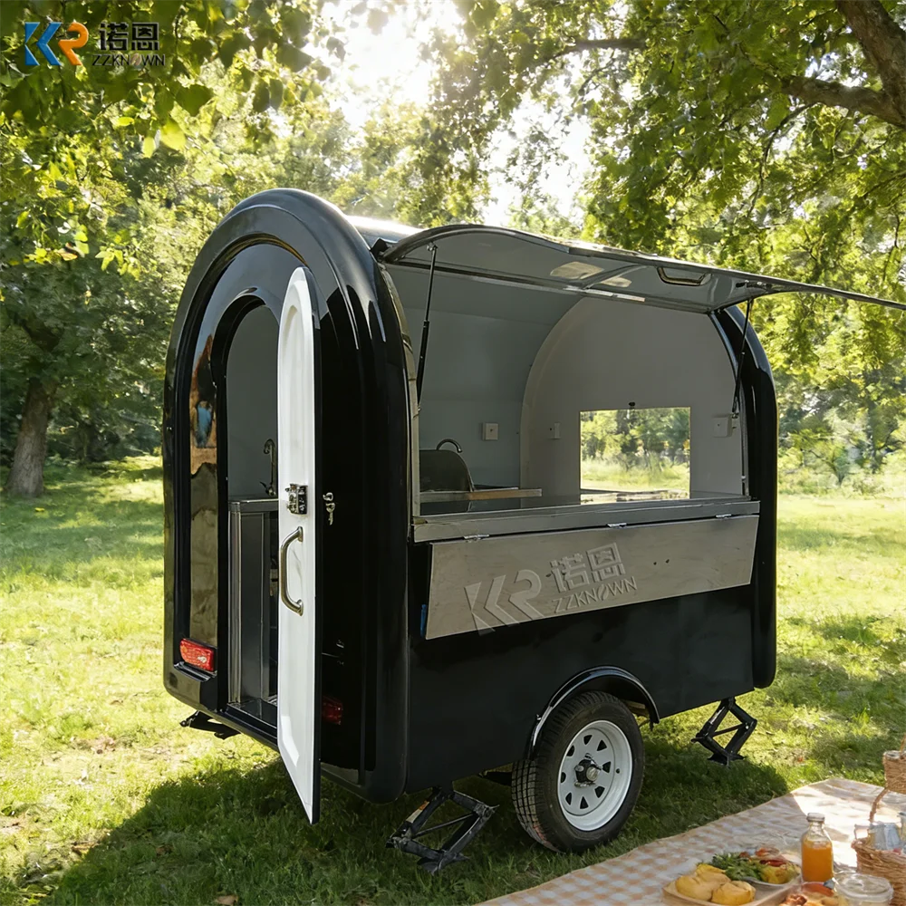 

Concession BBQ Food Trailer Street Pizza Snack Coffee Trailer Ice Cream Cart Mobile Fast Catering Truck With Full Kitchen
