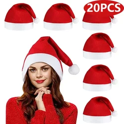 20/1pcs Non-woven Christmas Hats for Adults Kids Thickened Santa Claus Xmas Hats Merry Christmas New Year Party Decoration Gifts