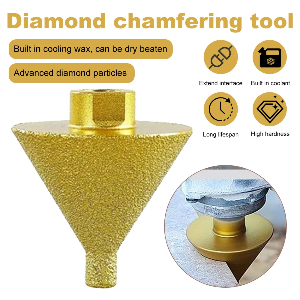 

M10 M14 Diamond Chamfer Core Drill Bit Enlarged Hole Beveling Grinding tools 50mm for Granite Marble Tiles Stone Cutting Carve ﻿