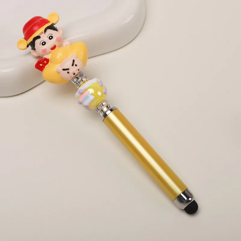 1PCS Crayon Shin-chan Mengling Beaded  Portable Pen for Mobile Phones, Tablets, Touch Screens, Neutral Color, Doll Design, Handm