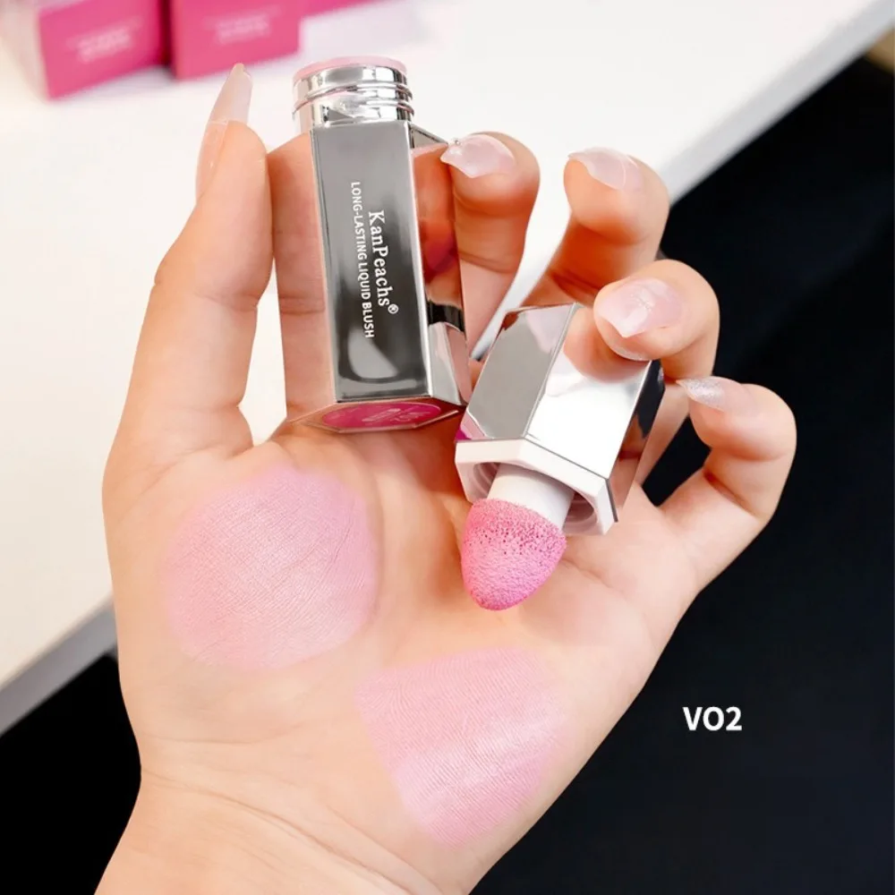 Nuevo colorete líquido multifunción, maquillaje de colorete resistente al agua de larga duración con punta de esponja, colorete líquido para mejillas, crema, cosméticos de maquillaje