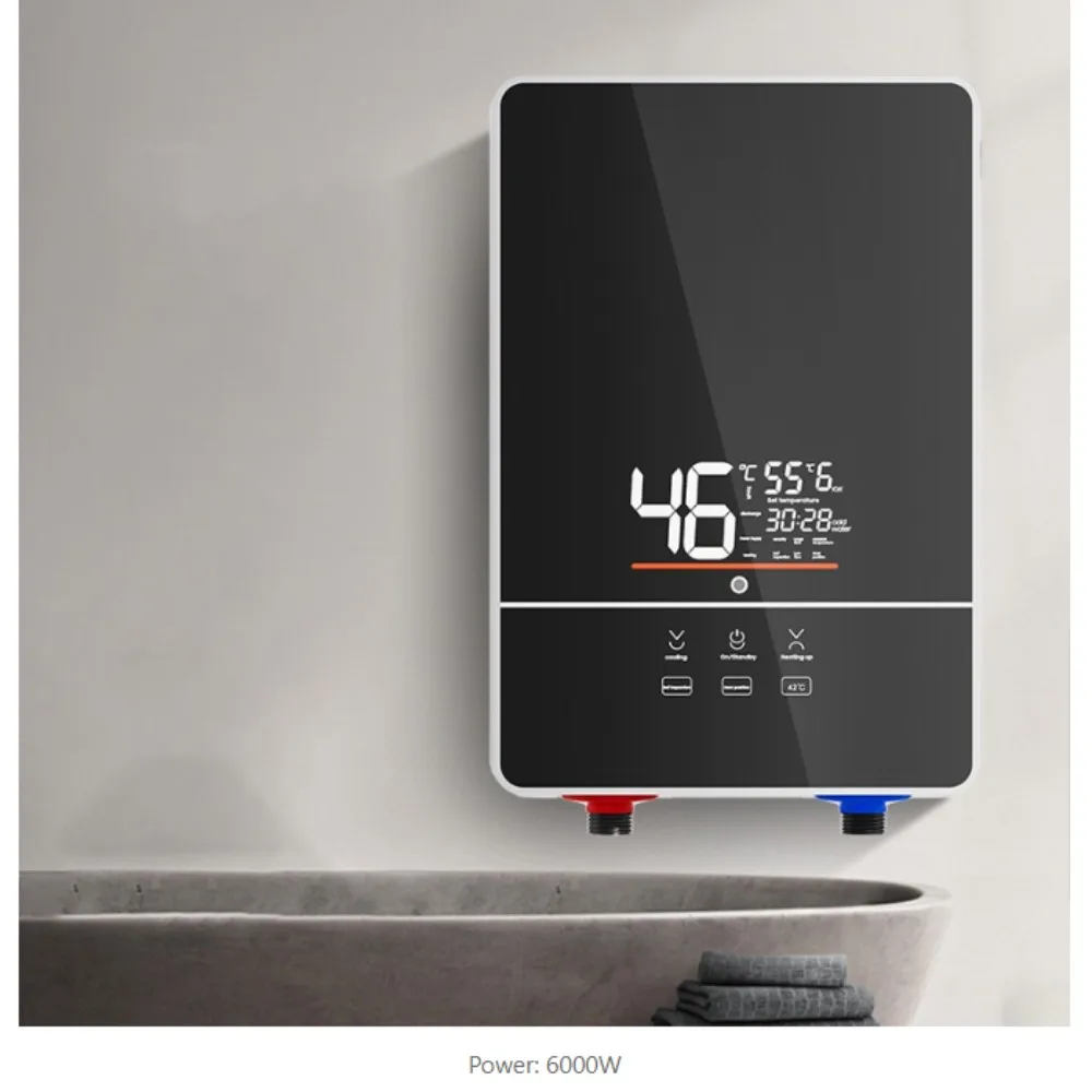 Ipx4 Waterproof 7500kW Quick Heating Electric Instant Hot Water Heater Tankless Geyser Electr With LED Display