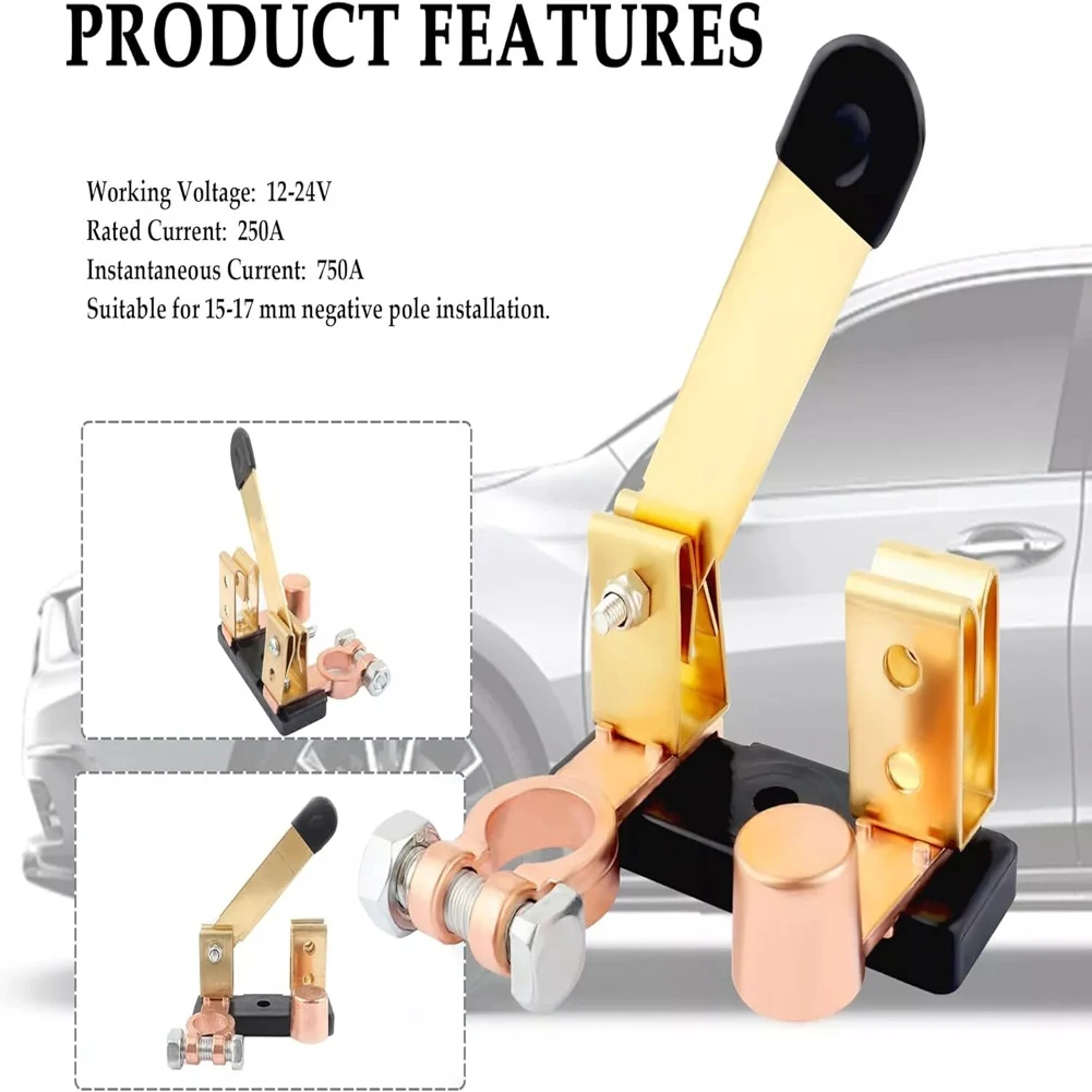 Top Post Blade Master Battery Cut Off Switch for 12V 24V Vehicles Featuring Robust Zinc Alloy Housing and High Current Capacity