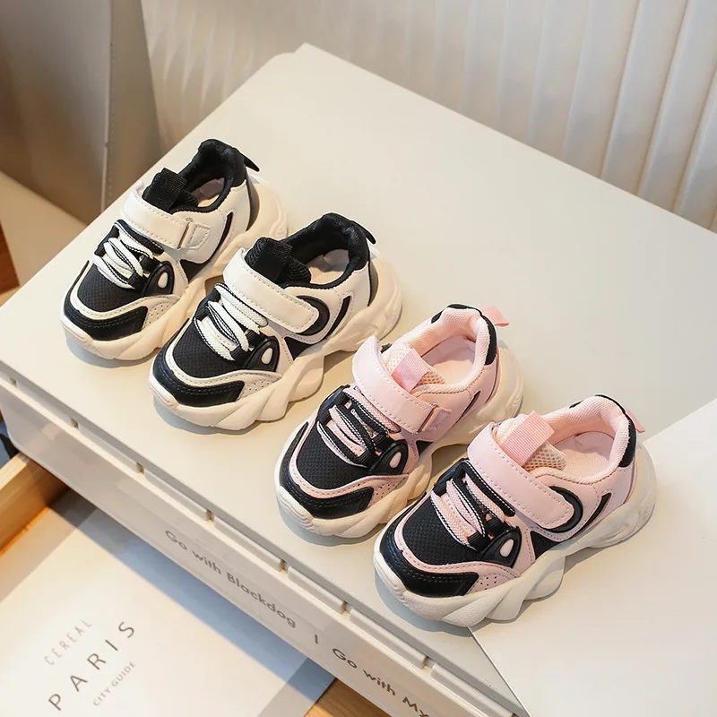 Sneakers per bambini autunnali nuove scarpe Casual Panda ragazzi e ragazze bambino fondo morbido scarpe da papà Mesh traspirante