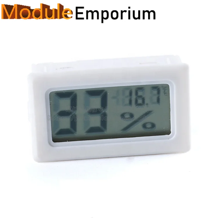 White Embedded Digital Square Electronic Pet Temperature And Humidity Sensor With Built in Probe